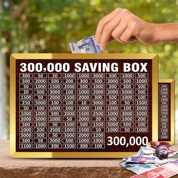 300,000 PKR Wooden Money Saving Box